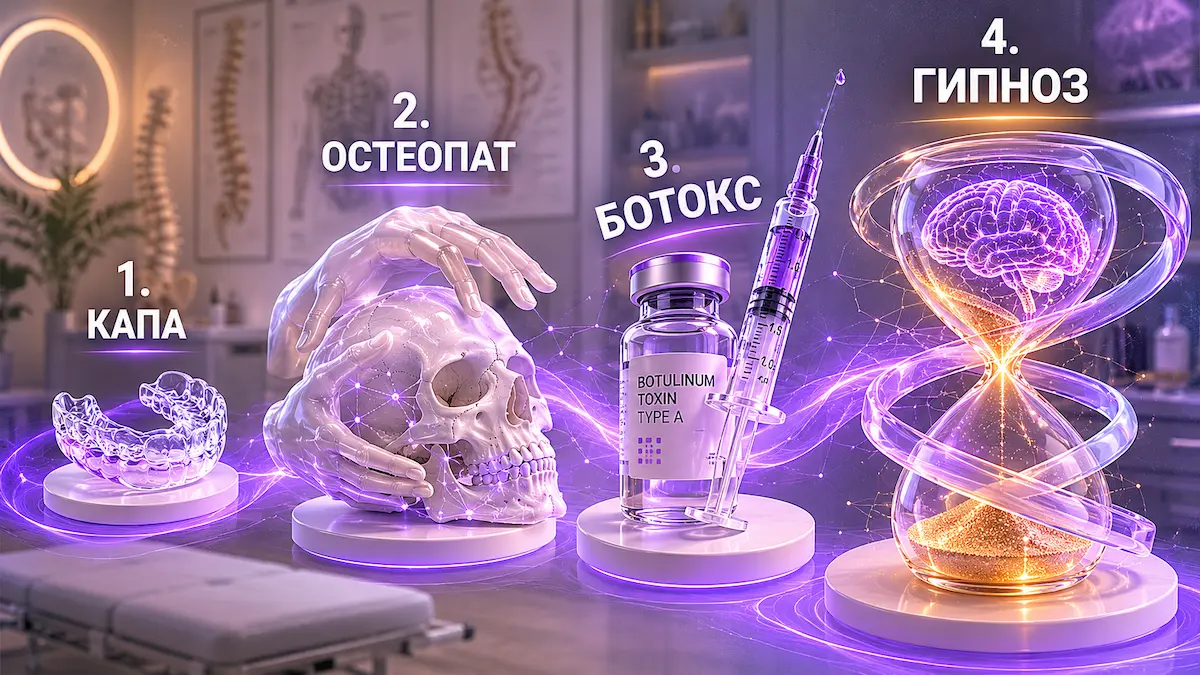 Бруксизм и вес — алгоритм действий: капа, остеопат, ботокс, гипноз