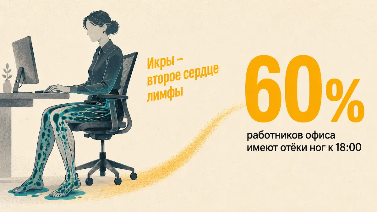 Лимфоток при отёчных формах ожирения и сидячей работе