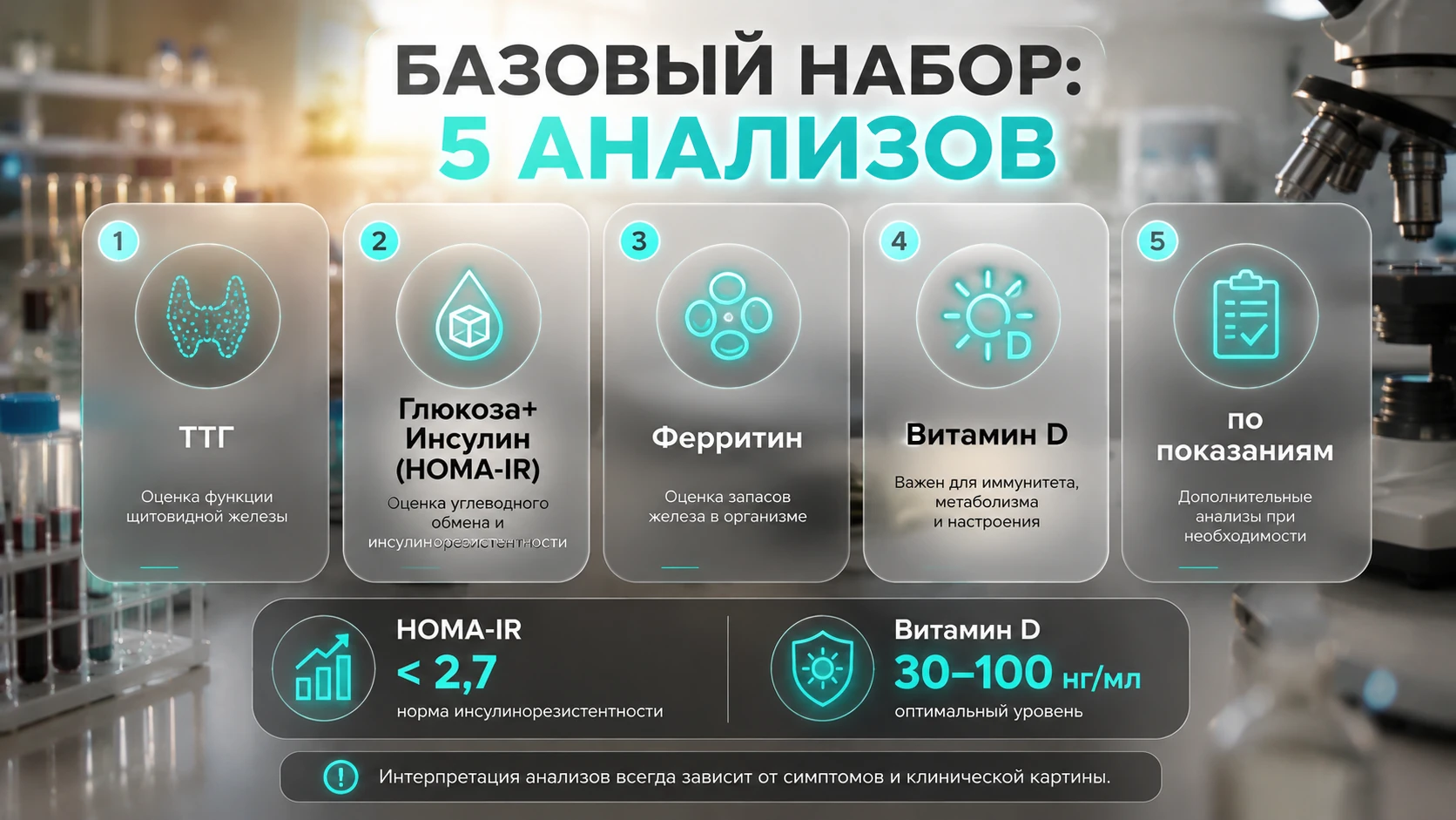 чек-лист анализов при наборе веса — базовый набор