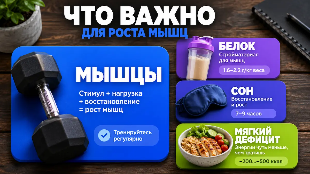 План при гормональном наборе веса — мышцы, белок, сон