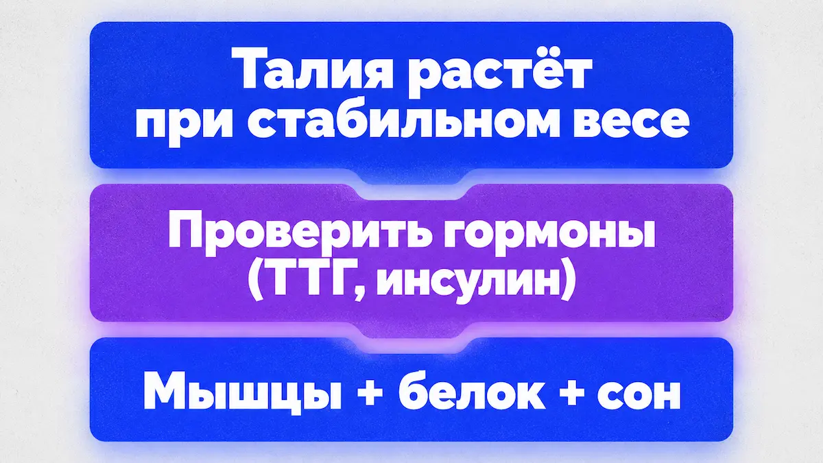 Алгоритм: вес растёт после 45 — что делать