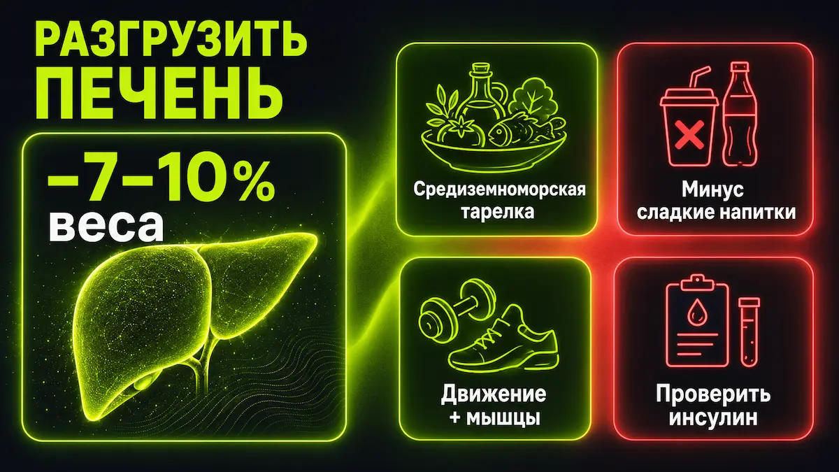 Чек-лист: шаги, которые снижают жир в печени