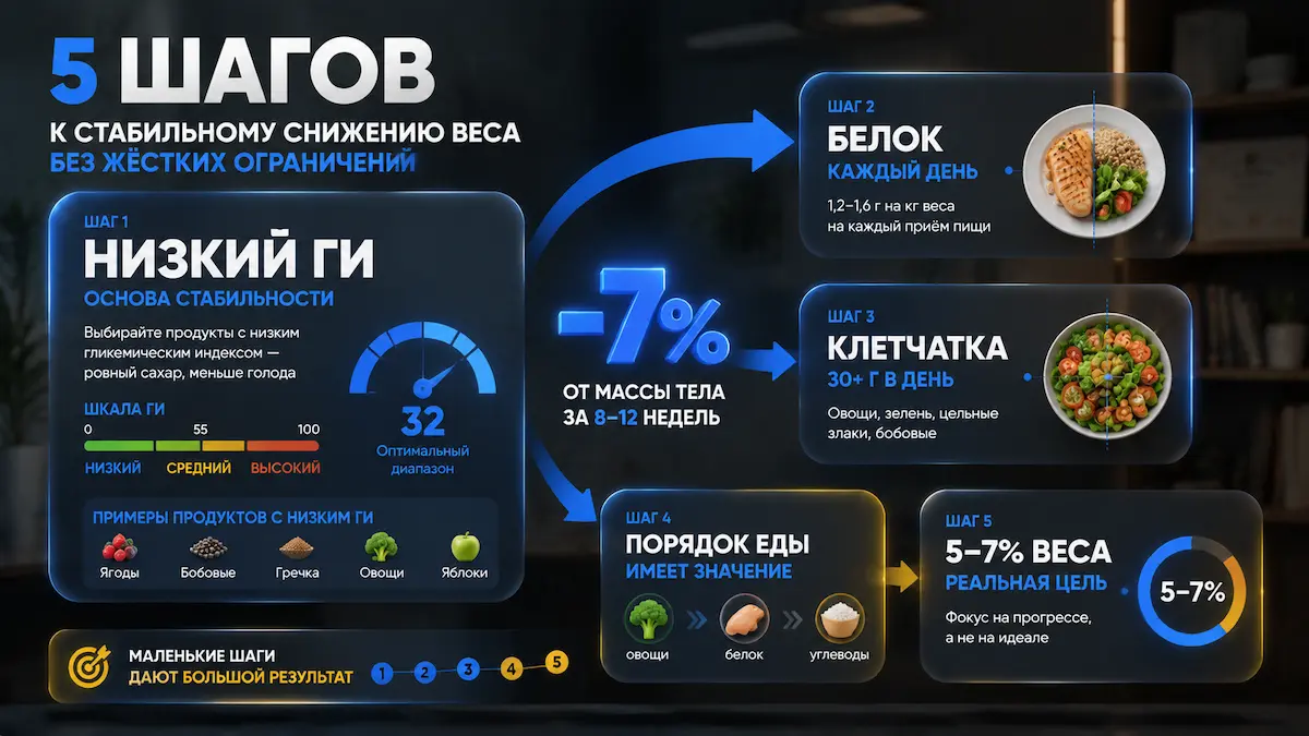 Питание при инсулинорезистентности — инфографика, kakpohudet.ru