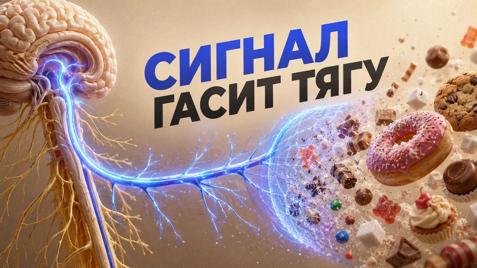 Метафора: сигнал по нерву гасит тягу к сладкому