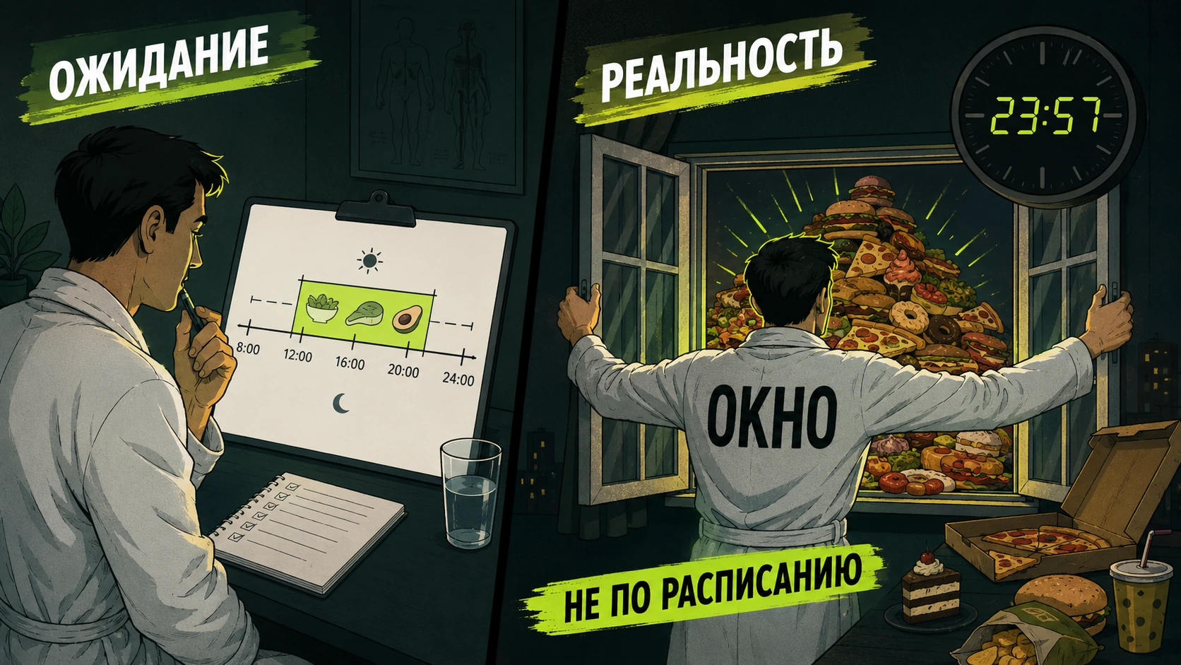 окно голодания — иллюстрация, kakpohudet.ru