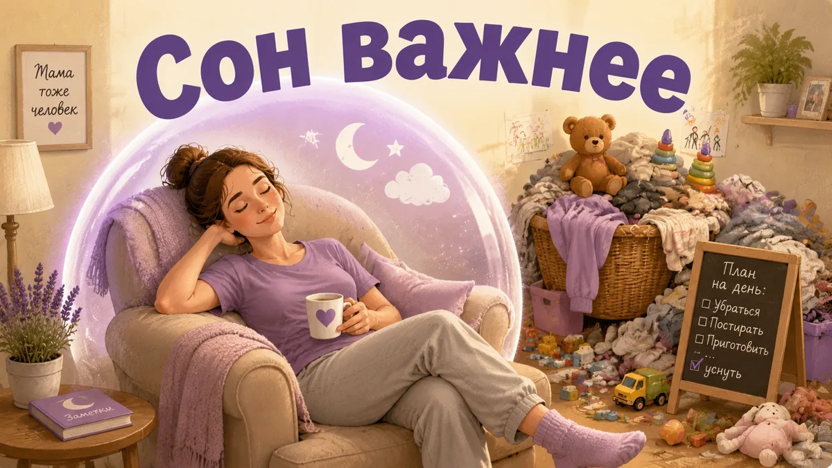 Уставшая мама и гора несделанной уборки против короткого дневного сна 