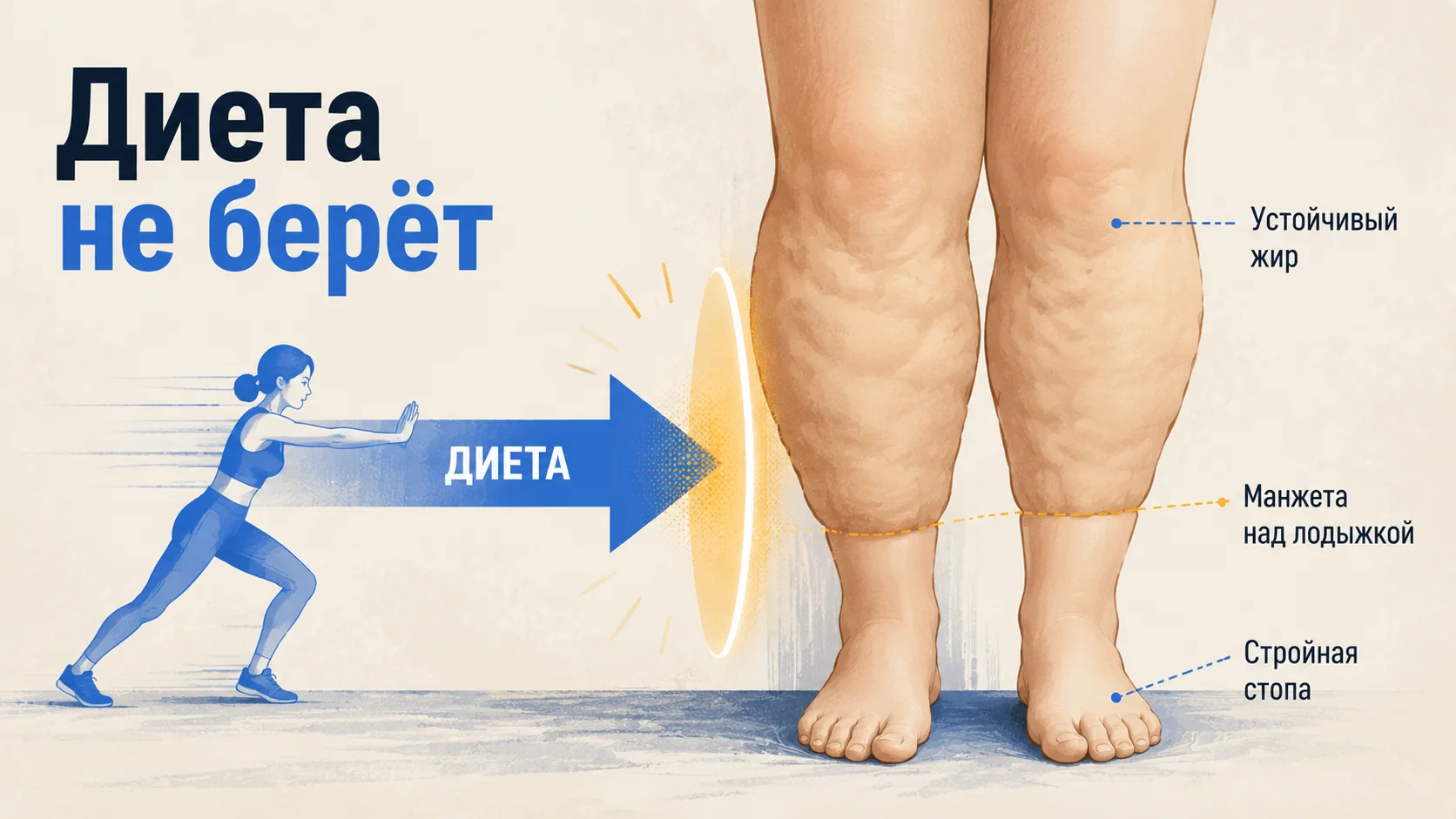 Липедема — жир, устойчивый к диете: визуальная метафора неподатливого веса