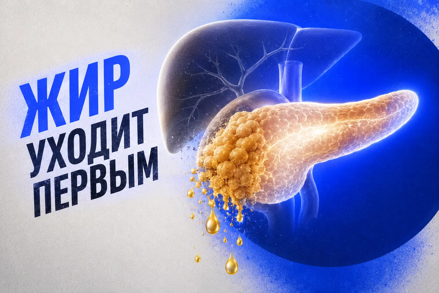 Метафора: жир покидает поджелудочную железу, и выработка инсулина восстанавливается